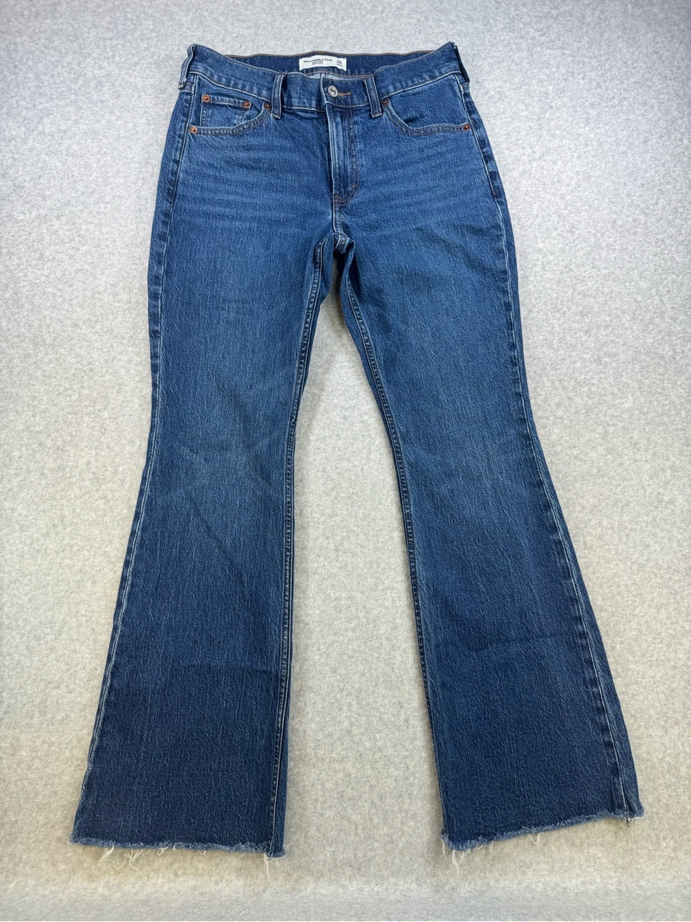 Abercrombie & Fitch Mid Rise Bootcut Jeans Blue Denim Womens Size 26 Short